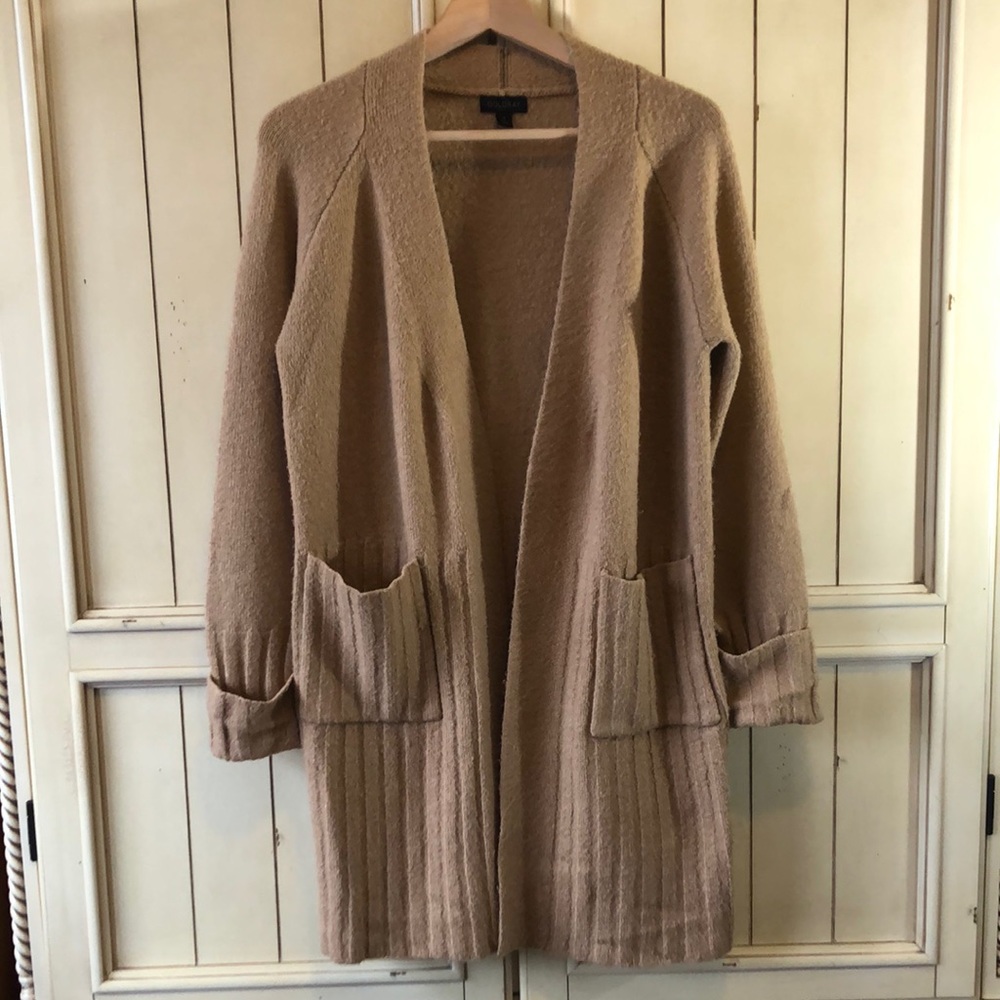 GoldRay Open Front Camel Sweater Duster Size S